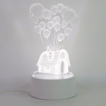 Decorative 3D Illusion LED Night Lamp with illuminated acrylic base