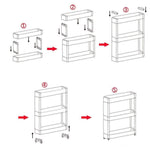 Lifestyle image of the 4-layer organizer rack used in a bathroom for toiletries.