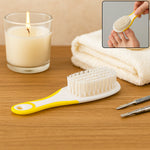 Close-up of the Velvet Wipe Handle Grip Nail Brush, showing its ergonomic handle and flexible bristles.