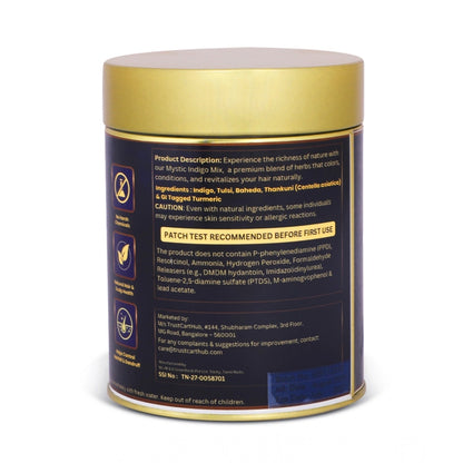 Women's Vixa Naturals Indigo Mix Hair Color | Henna Powder for Hair | Natural Black Herbal Hair Dye | Organic Mehndi with Indigo, Tulsi, Baheda &amp; Thankuni | 25g x 8