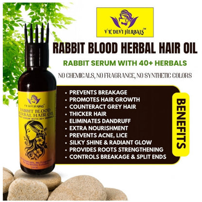 Devi Herbels Rabbit Blood Herbal 100 ML Hair Oil - Men's And Women's Hair Growth Oil