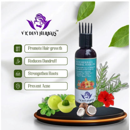 Devi Herbels Rosemary Herbal 100 ML Hair Oil - Men's And Women's Hair Growth Oil