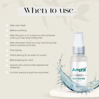 Amphil beauty Ember Unisex Hair perfume 60 ml | Alcohol free | Water based | Paraben Free