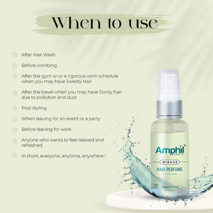 Amphil beauty Mirage Unisex Hair perfume 60 ml | Alcohol Free | Water Based | Paraben Free