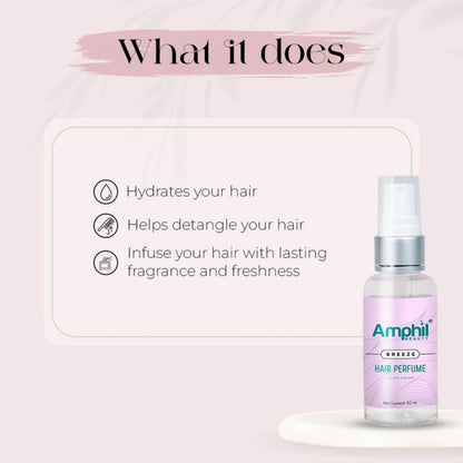 Amphil beauty Breeze Unisex Hair perfume 60 ml | Alcohol Free | Water Based | Paraben Free