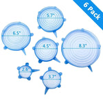Microwave-safe silicone stretch lids keeping food fresh in a bowl.