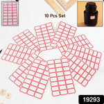 Pack of blank self-adhesive label sticker sheets with red border edges