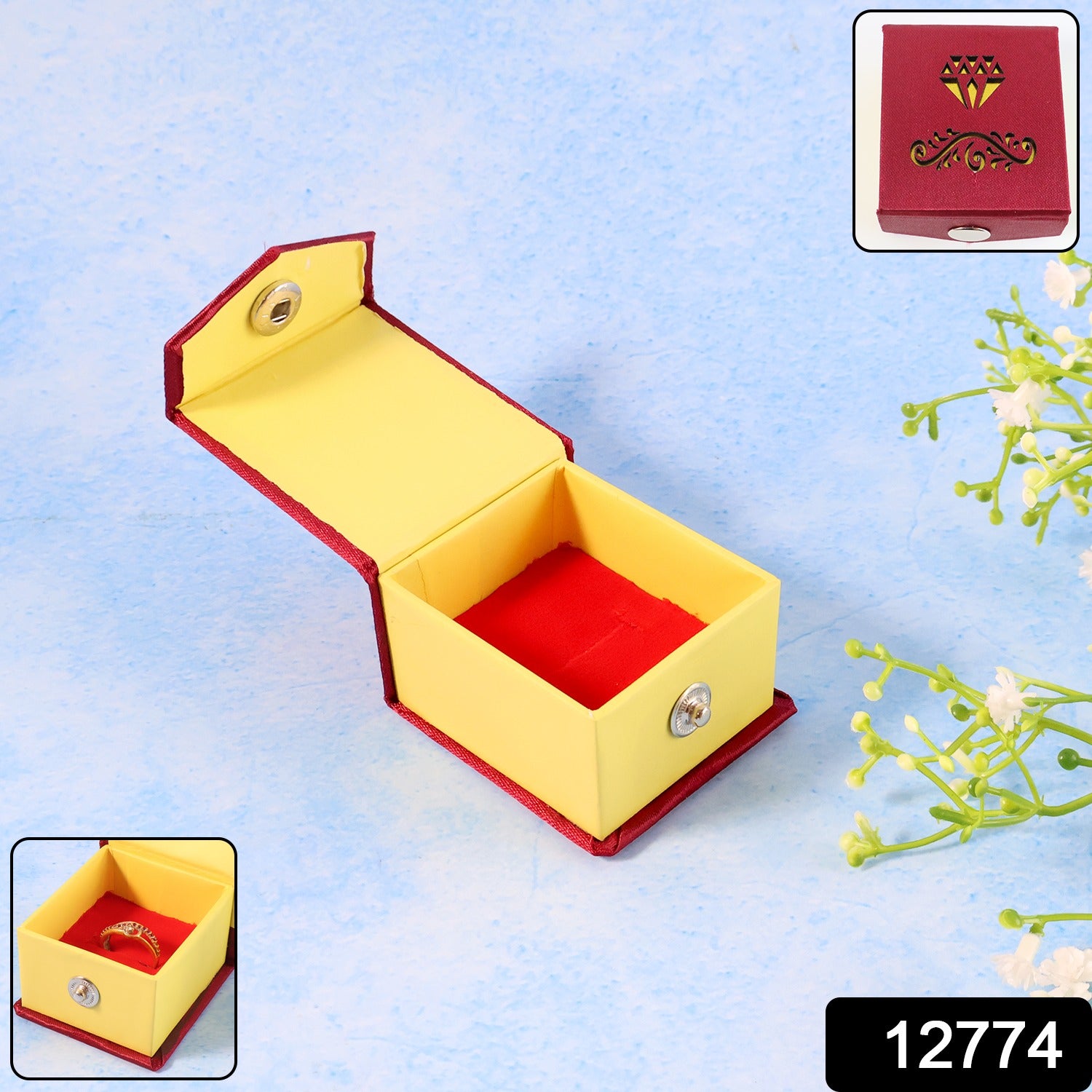 Premium Elegant Ring Gift Box With Soft Velvet Cushion