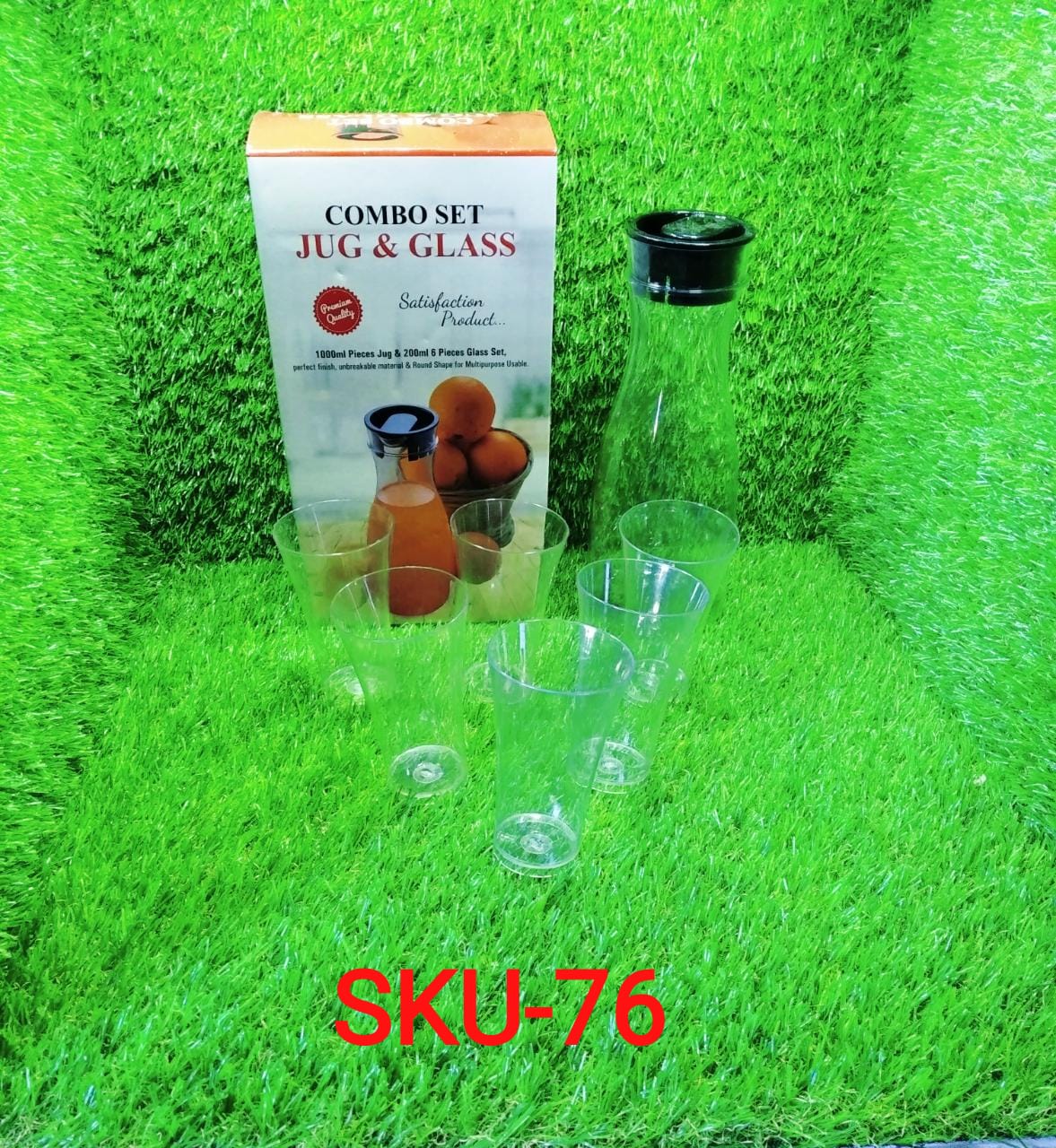 Premium quality unbreakable jug and 6-piece glass set by VoltDesk.