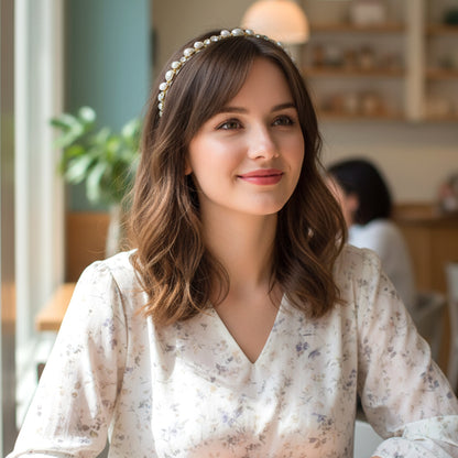 Premium Pearl  Crystal Embellished Hair Band (1 Pc)