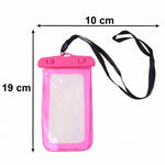 Pink waterproof phone case top view showing seal details