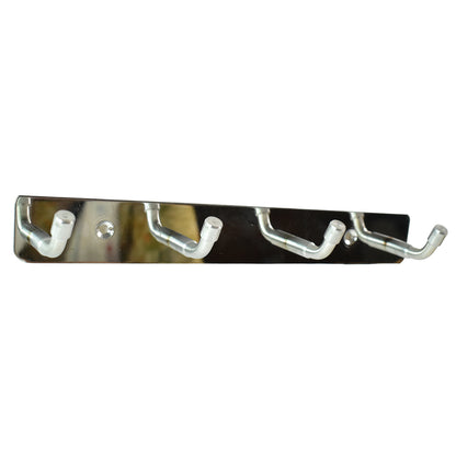 Stainless Steel Wall Mounted Coat 4 Hook Rack (20x3  1 Pc)