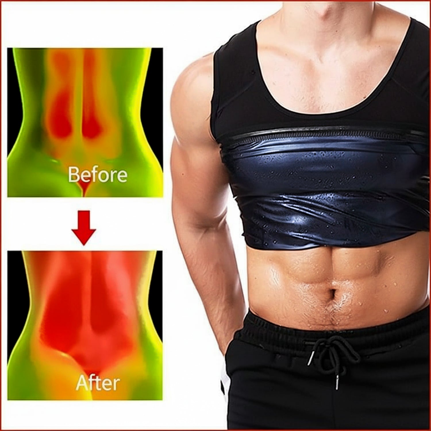Mens Slim Fit Sweat Shaper Tank Top (Xxlxxxl 1 Pc)