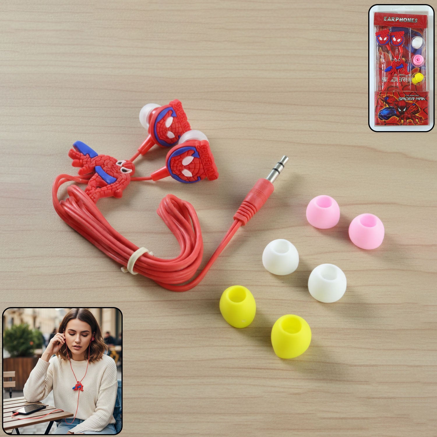 Cartoon Character Wired In-ear Earphones (1 Set)