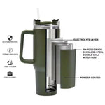 1200ML travel mug fitting into a car cup holder for portability