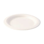 Natural off-white compostable plates ideal for parties and cafés