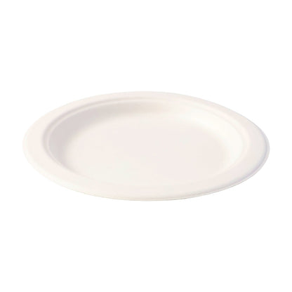 Natural off-white compostable plates ideal for parties and cafés