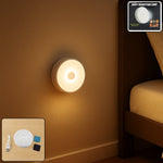 Rechargeable motion sensor night light with round design for home use