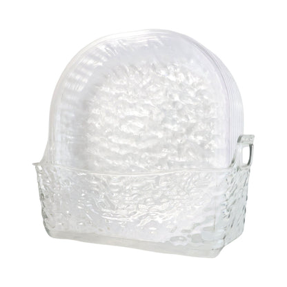 Crystal glass snack plates set used for serving assorted snacks