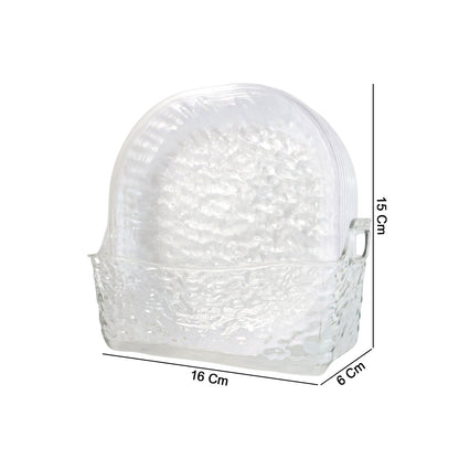 Snack serving plates set made of crystal glass featuring 9 compartment design