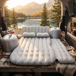 Inflatable car air mattress ready for camping or travel