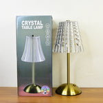 Stylish crystal table lamp with on/off button and USB charging cable included