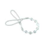 Pearl beaded curtain tieback rope in use for home decor