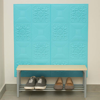 Detailed view of a wall foam sticker with embossed 3D design