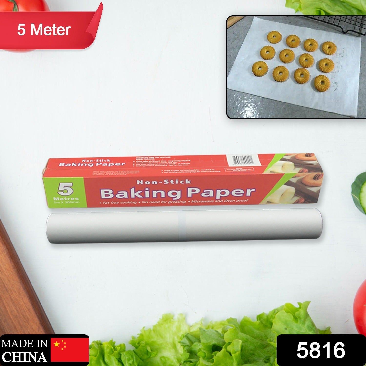 Non Stick Microwave  Oven Proof Parchment Paper Baking Paper Food Wraping Paper Easy To Tear Easy To Clean For Grilling Cooking Deep Fryer White