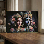 Spiritual Radha Krishna wall painting in traditional style