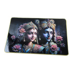 Elegant Radha Krishna religious wall art for spiritual spaces