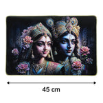 Close-up of vibrant Radha Krishna framed wall art
