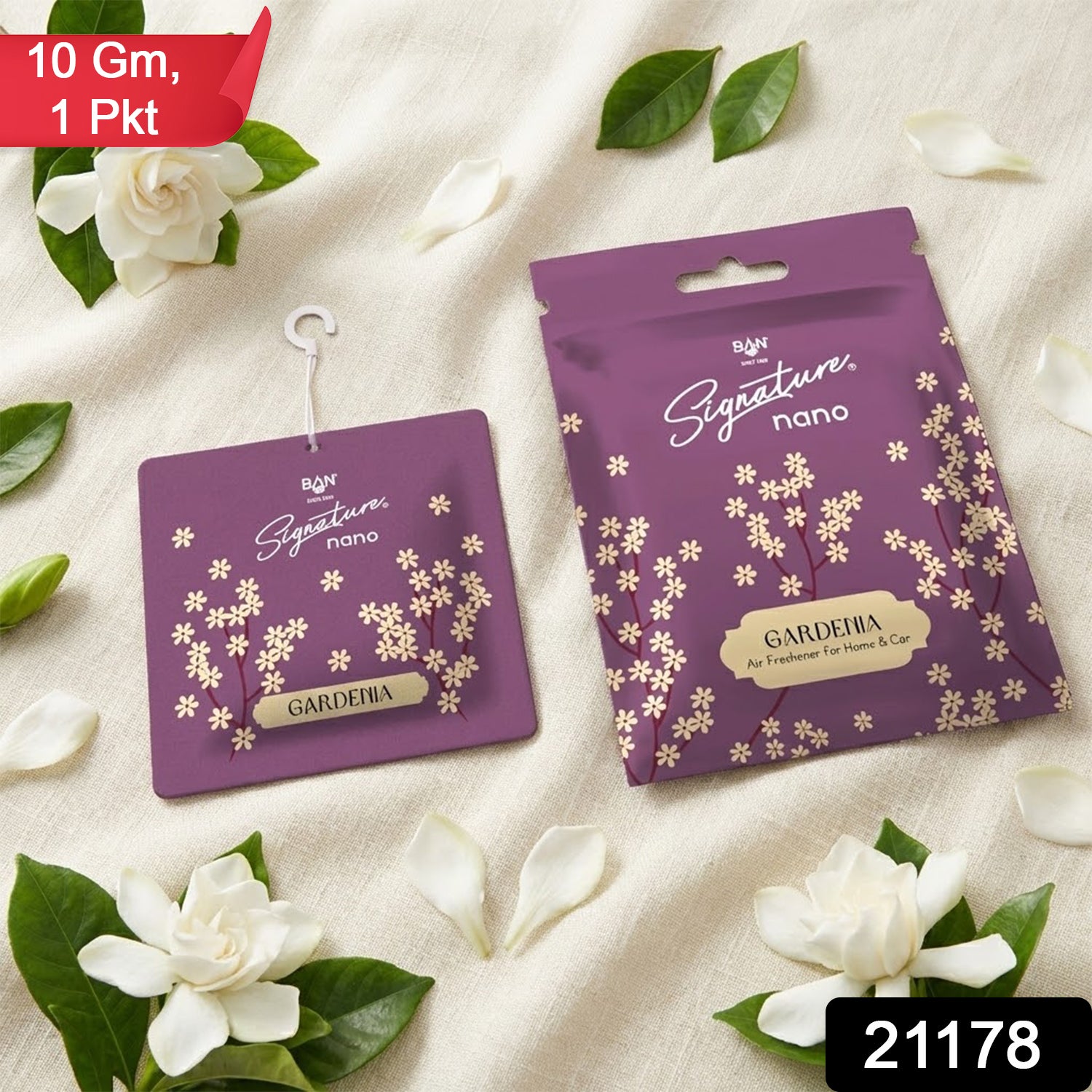 Gardenia Fragrance Hanging Air Freshener Sachet (Mix Fragrance  1 Pc  10g)