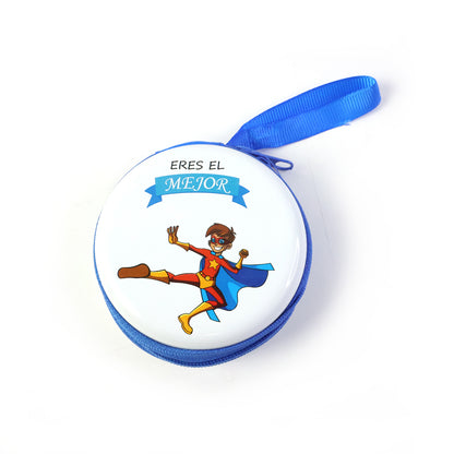 Kids Cartoon Superhero Earphone With Case (1 Pc Set)