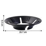 Flame protector ring securely placed on gas stove burner protecting cookware
