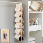12-pocket hanging shoe organizer bag in bright mixed colors