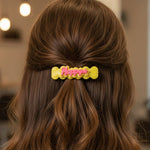 Happy bone-shaped hair clips set showcasing bright, playful accessories for kids