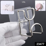 No drill double hook wall adhesive holder shown on bathroom wall