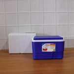 camping friendly ice storage container blue