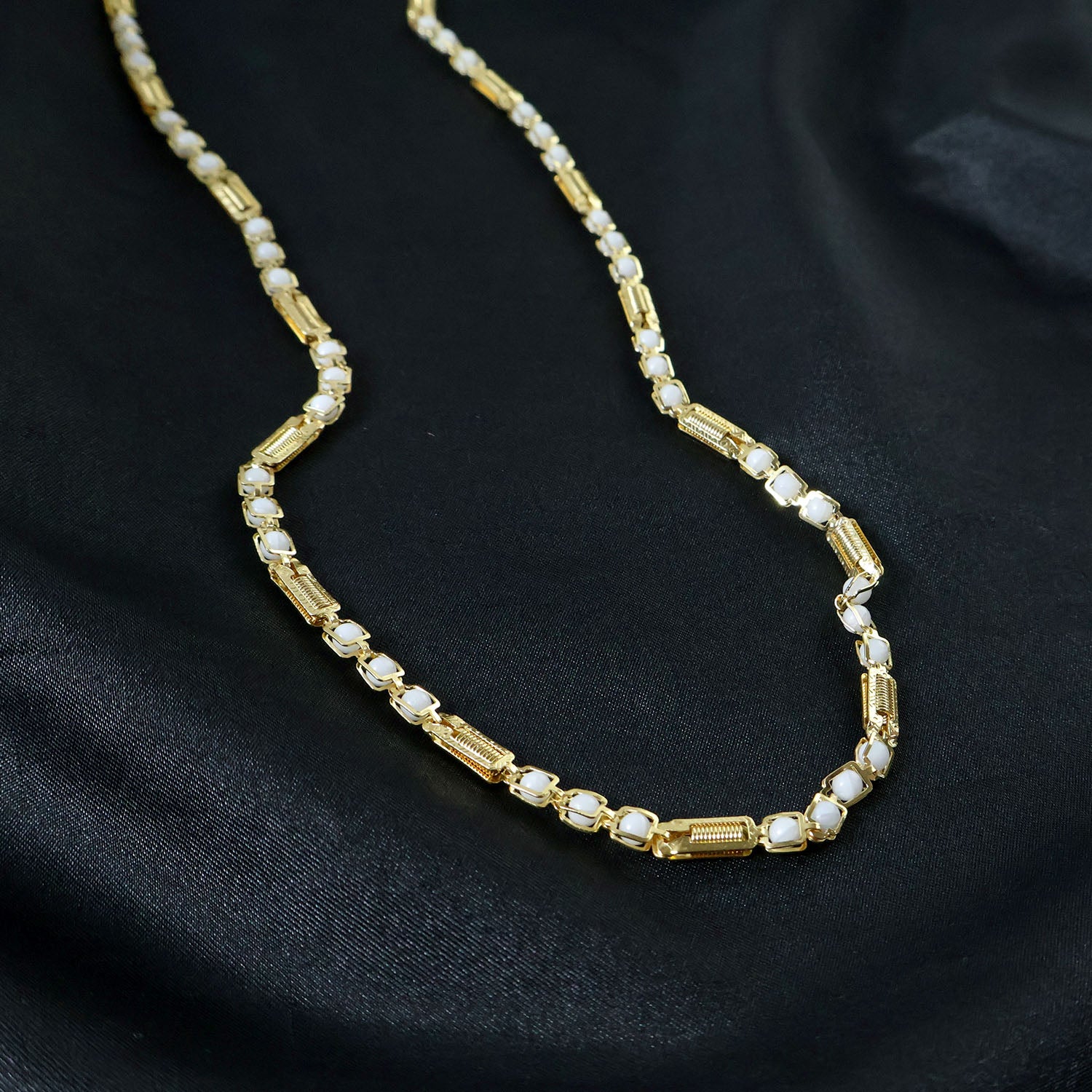 Gold-tone Designer Chain Necklace (1 Pc)
