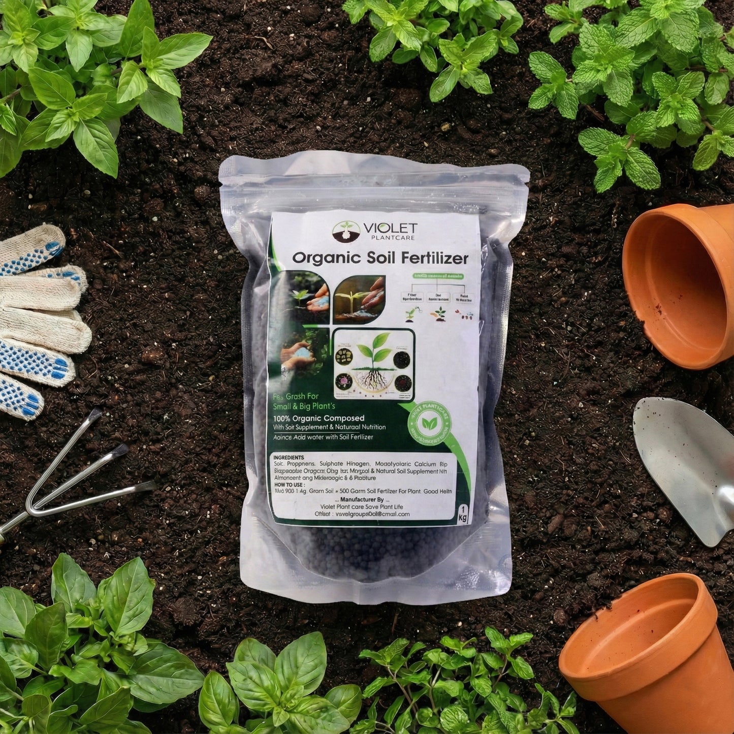 Black Organic Soil Fertilizer For Home Gardening (1 Pc 1 Kg)