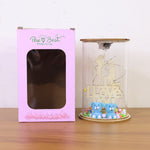 Decorative LED lamp with couple silhouette and playful plush bears