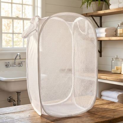 Foldable, durable laundry storage bag for home or travel