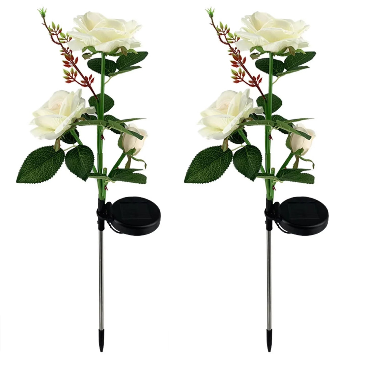Solar Powered Decorative Garden Flower Lights Set Of 2