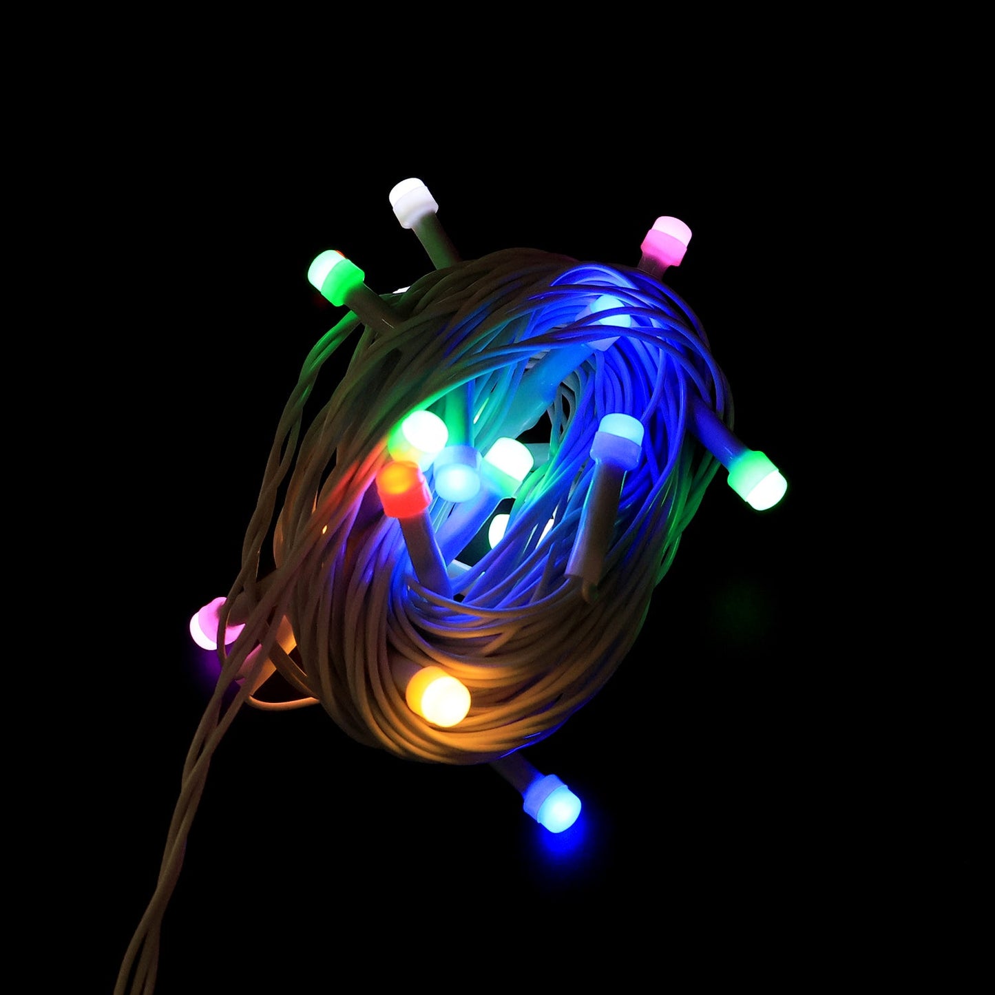 Multi-color LED string light turned on in home decoration