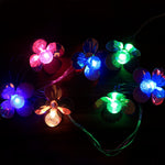 Artificial flower LED string lights with bright multicolor glow