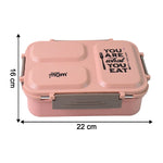Leakproof lunch box with three partitions for hassle-free meal storage