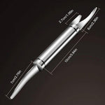 Close-up view of stainless steel corer and slicer for food preparation