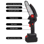 Cordless rechargeable mini electric chainsaw with sharp cutting chain