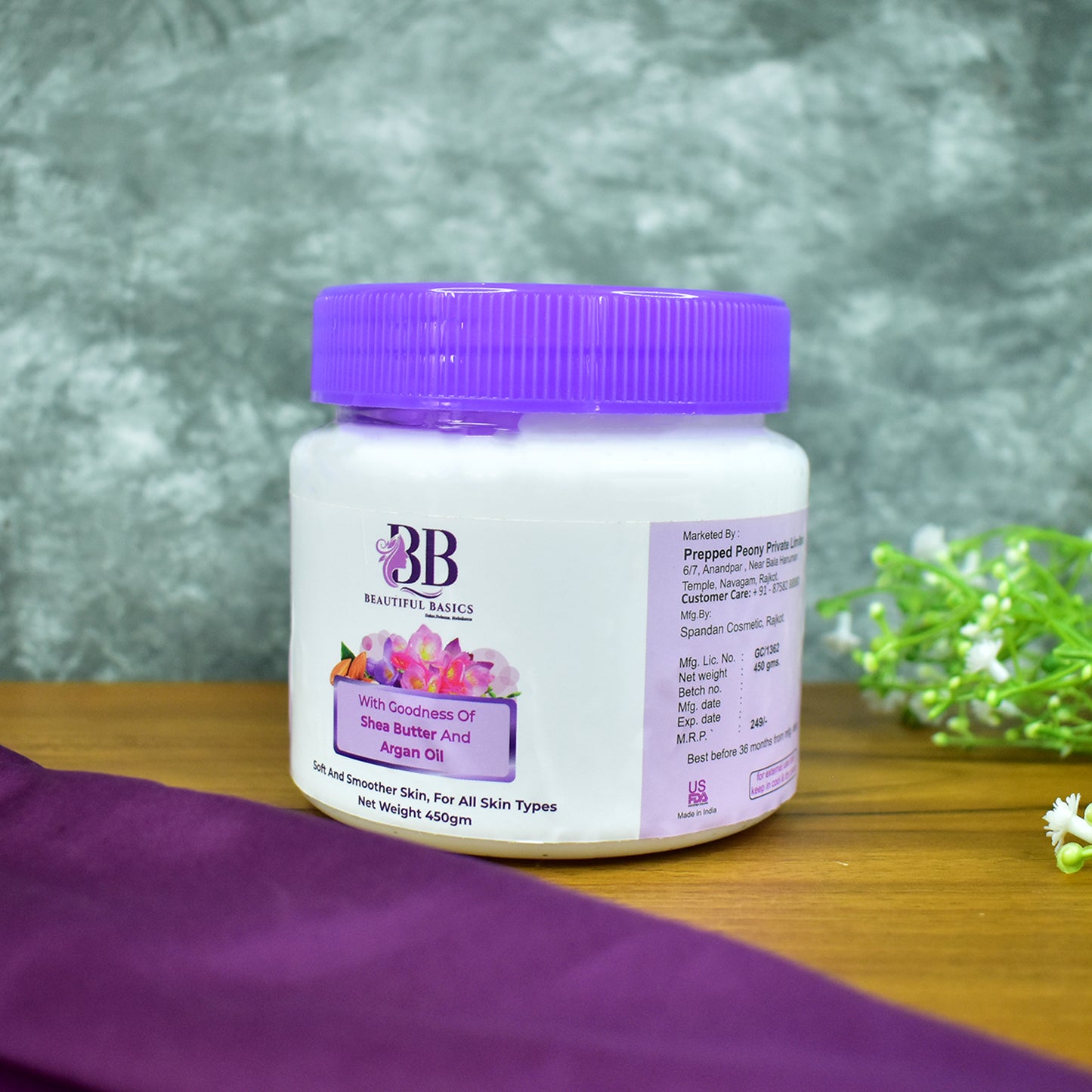 Beautiful Basics Shea Butter  Argan Oil Body Cream  450g